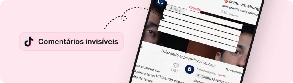 espaço invisível para tiktok