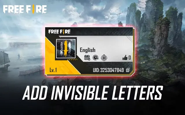 Invisível nome para free fire